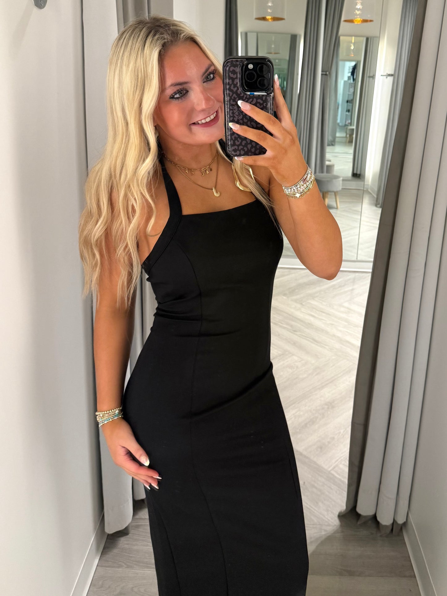 Gold Hardware Halter Dress (2 colors)