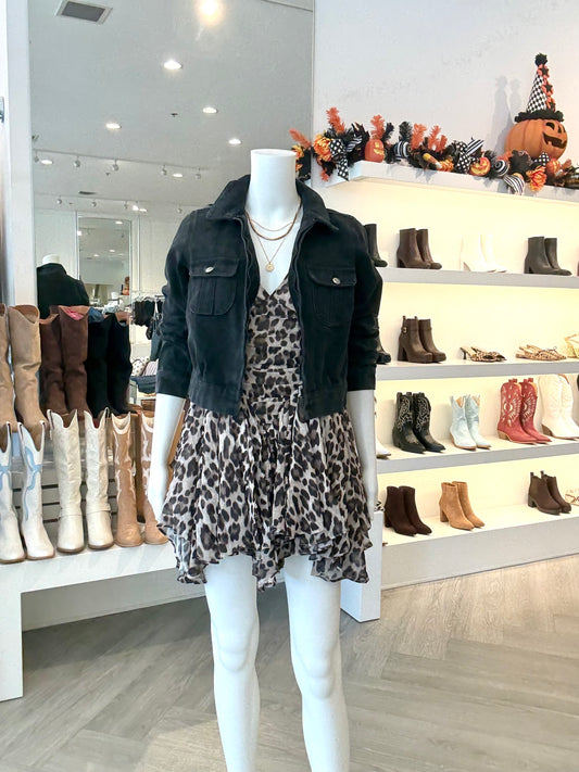 Leopard Ruffle Flare Mini