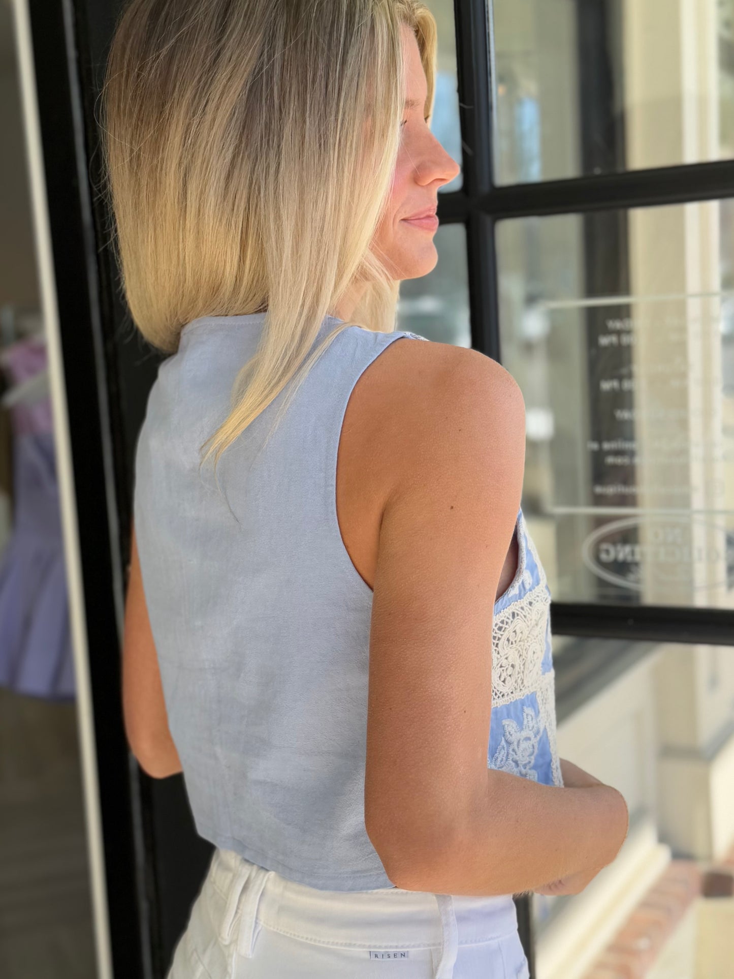 Sea Breeze Blue Bow Vest