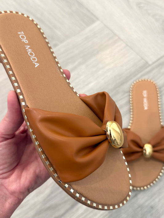 Gold Grommet Sandal
