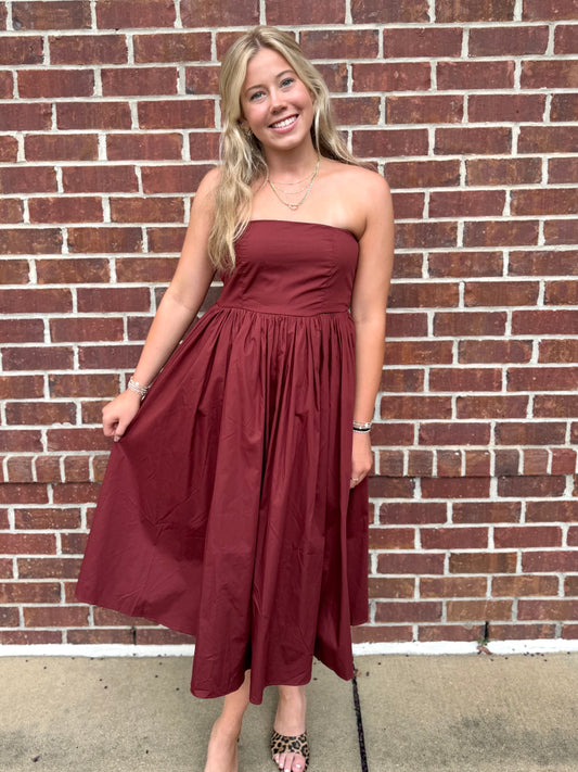 Maroon Corset Tool Midi