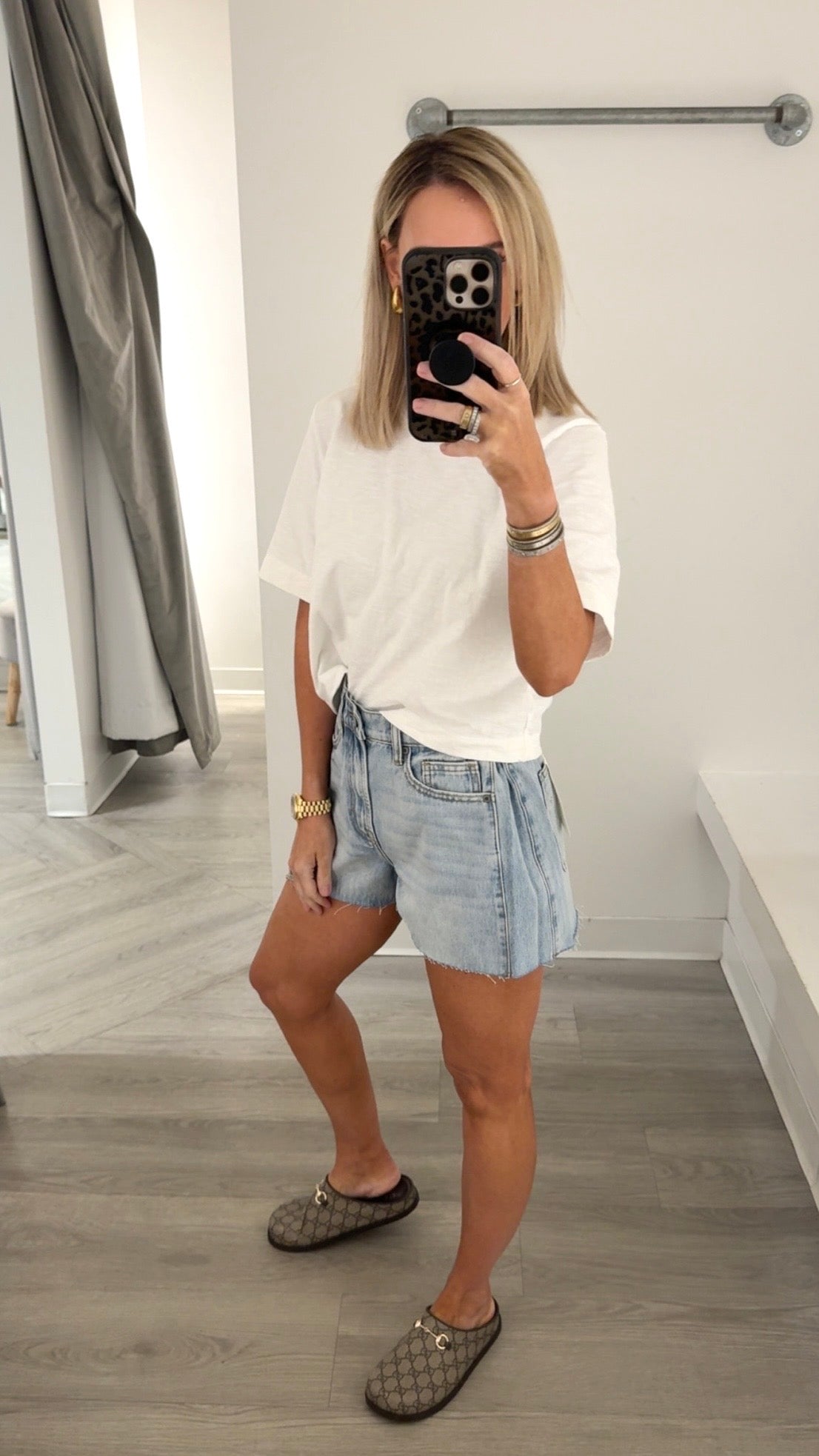 Medium Wash A-Line Short