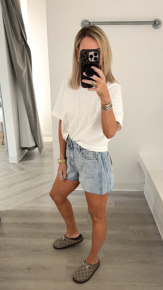 Medium Wash A-Line Short