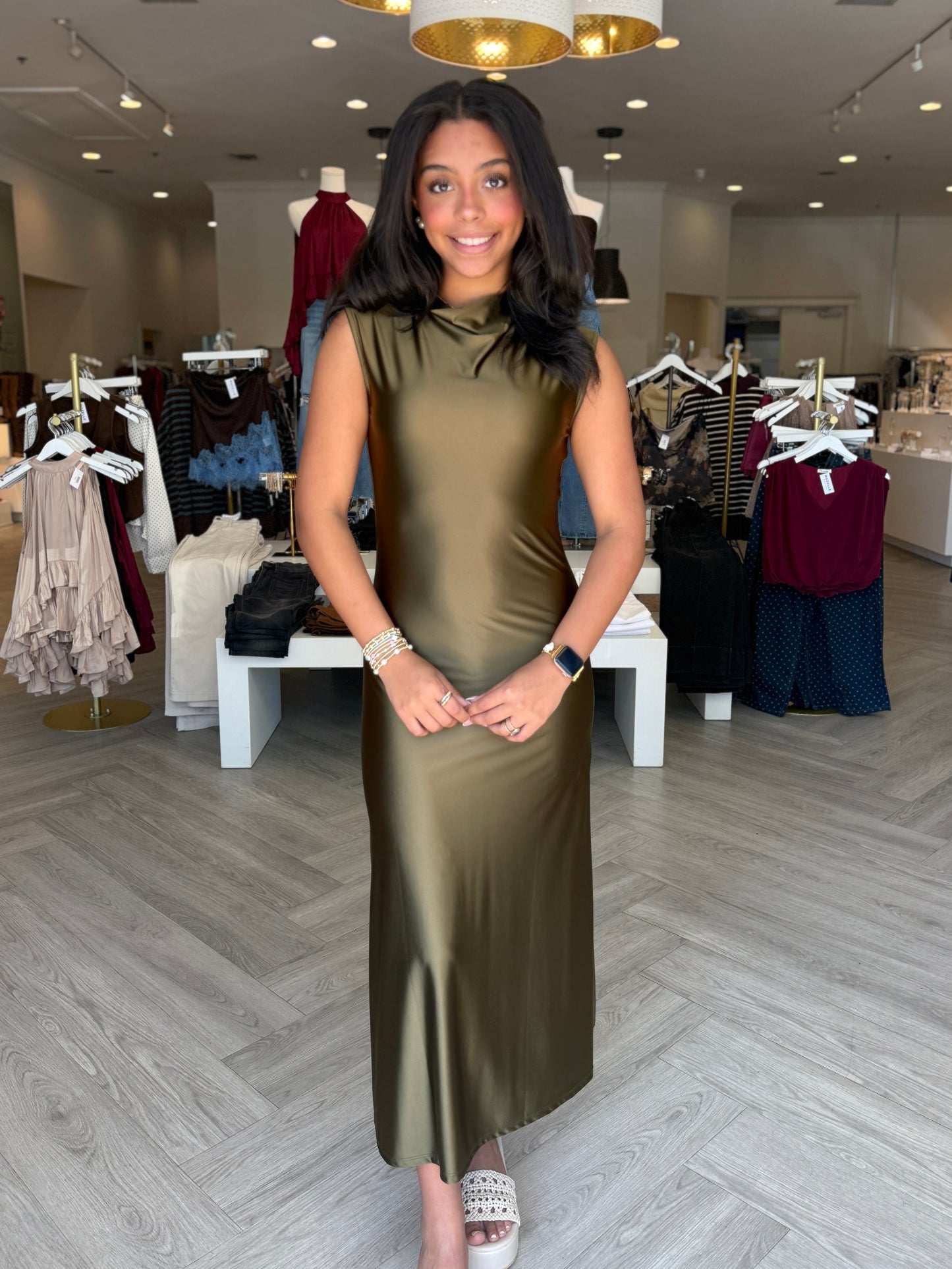 Draped Neckline Maxi (2 colors)