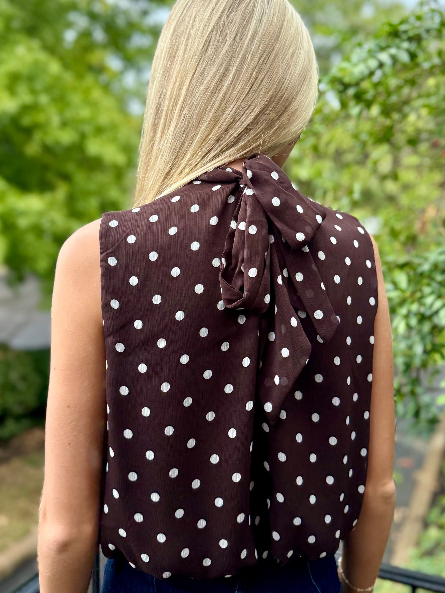 Brown Polka Dot Top