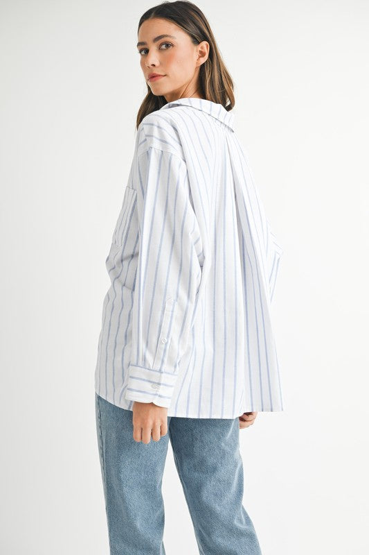 Blue Pin Stripe OS Shirt