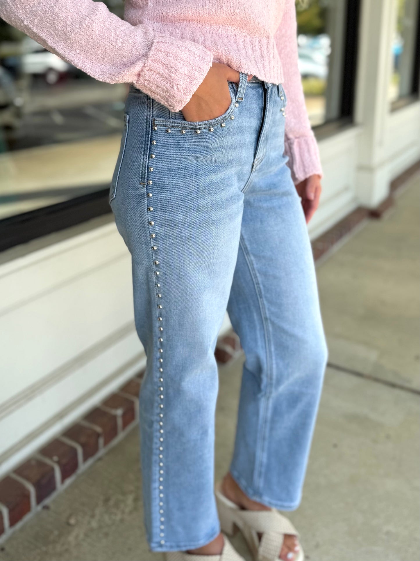 Light Metal Stud Jeans