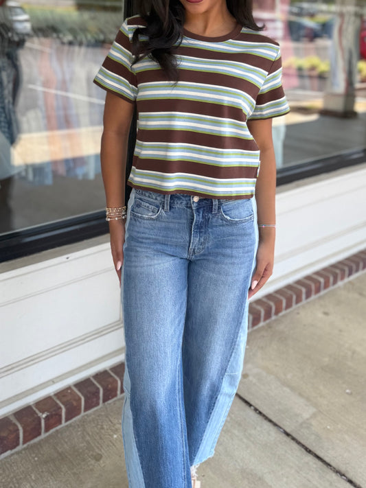 Brown Multi Stripe Shirt