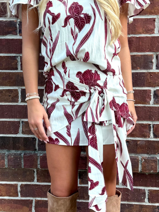 Wine Tulip Skort