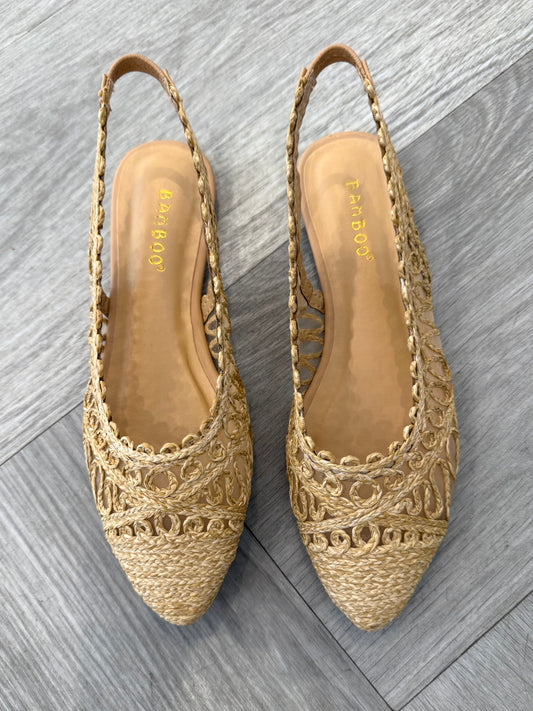 Woven Beige Sling Back Flat