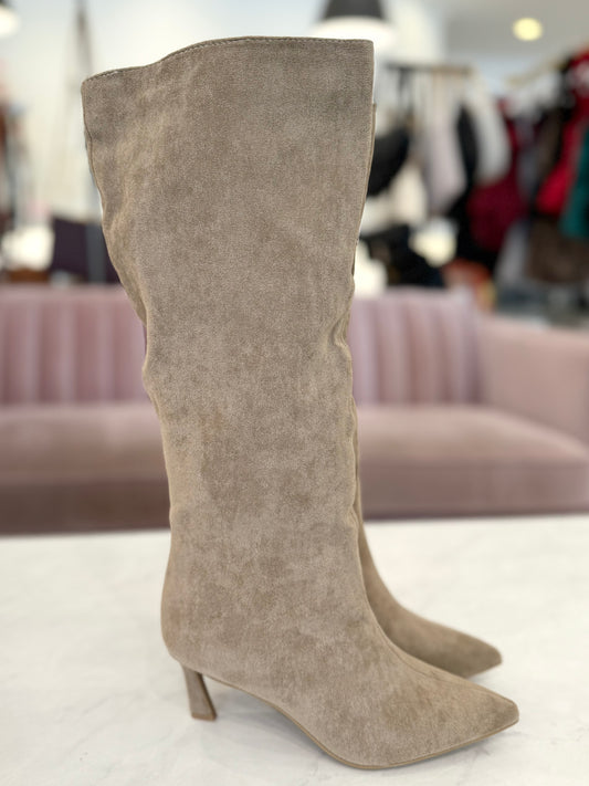 Oat Suede Knee High Boot