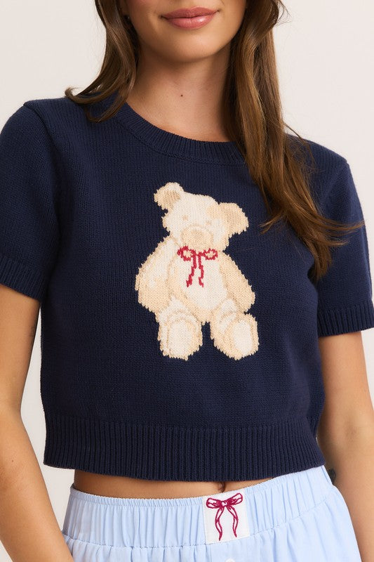 Navy Crew Teddy Bear Sweater