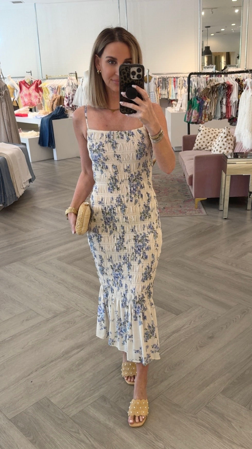 Lilac Garden Smocked Maxi
