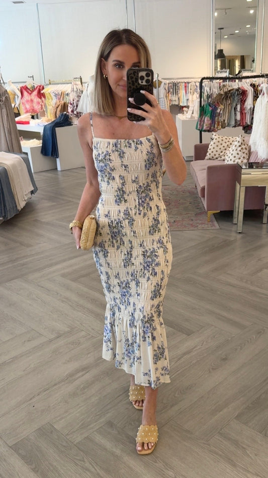 Lilac Garden Smocked Maxi