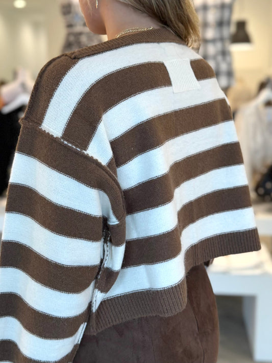 Stripe Exposed Seam Sweater