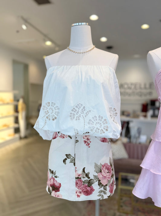 Rose Garden Denim Skirt