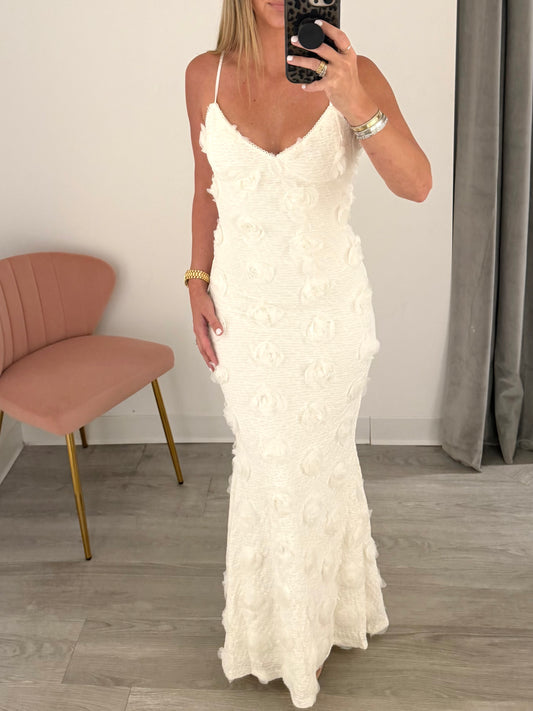 Ivory Floral Mermaid Maxi