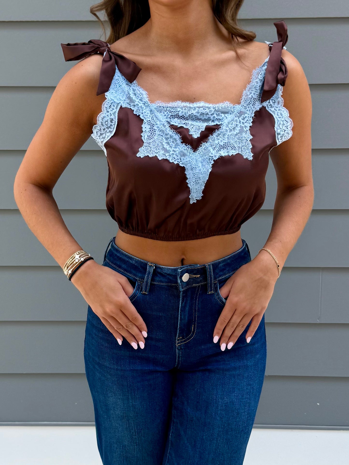 Lace Trim Top (2 colors)