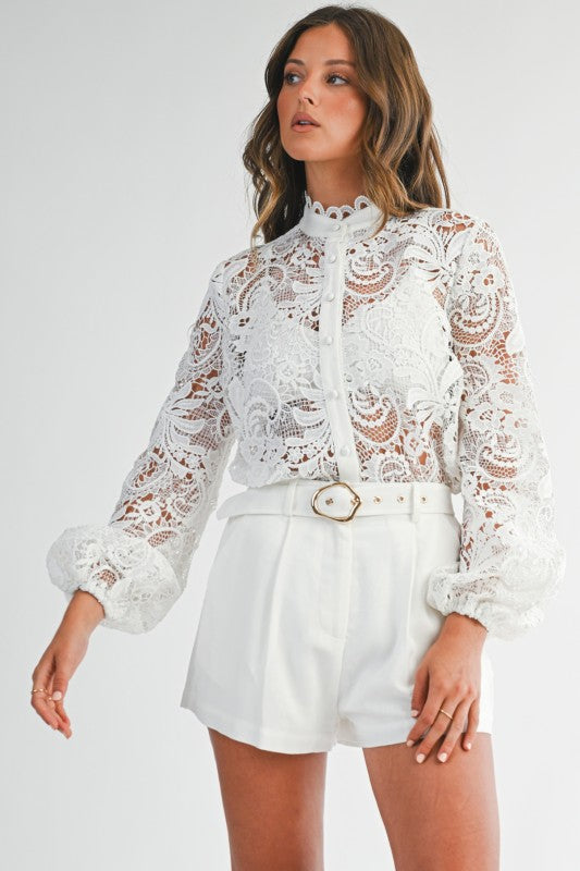 Off White Lace Blouse