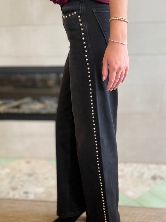 Black Studded Seam Jean