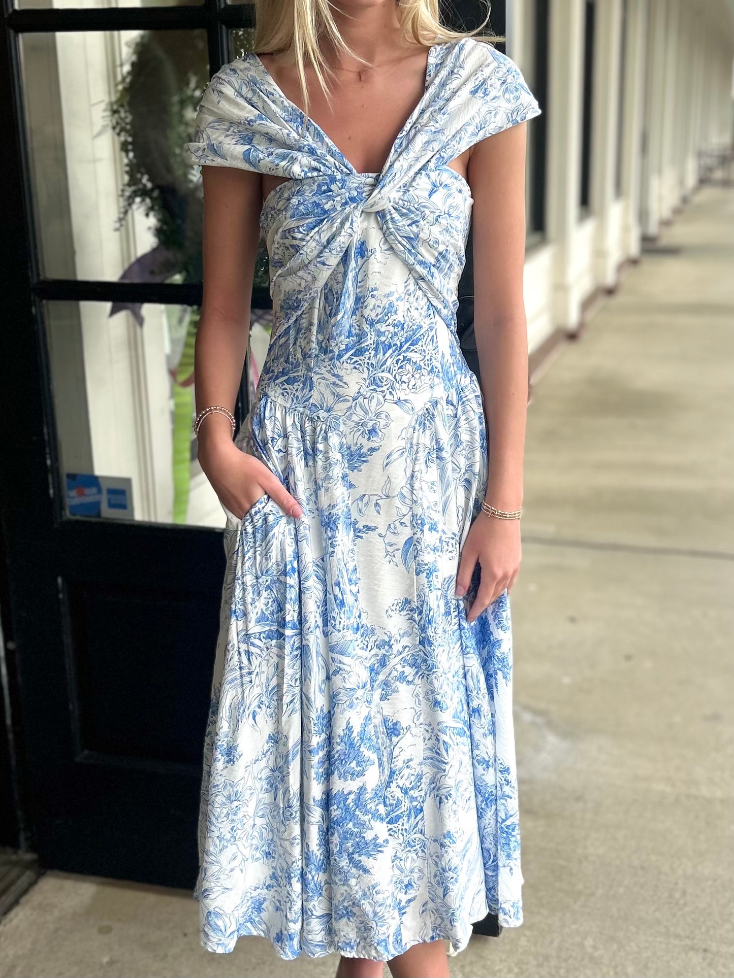 Zuzzy Blue Twisted Bust O/S Midi