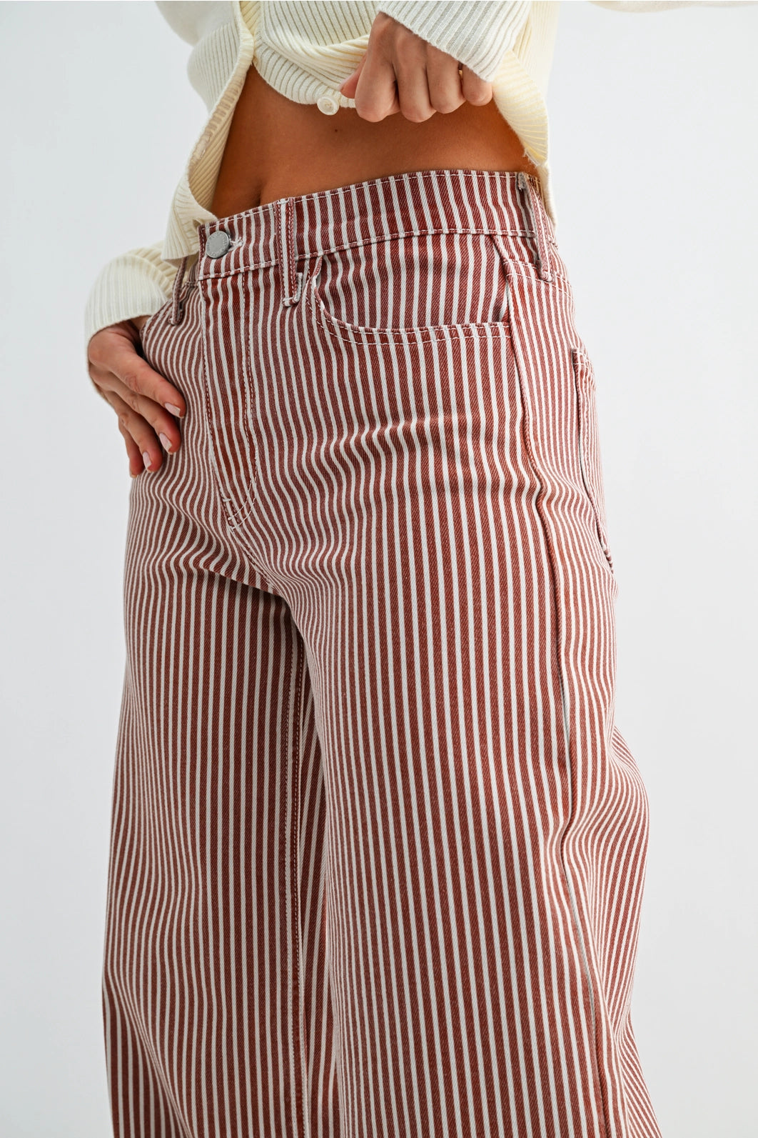 Sienna Stripe Wide Leg Jean