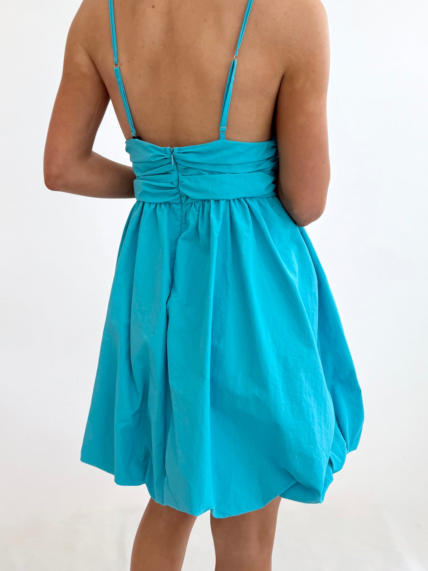 Aqua Babydoll Poplin Mini