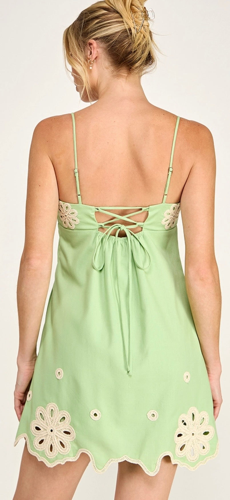 Embroidered Spagetti Strap Mini (2 colors)