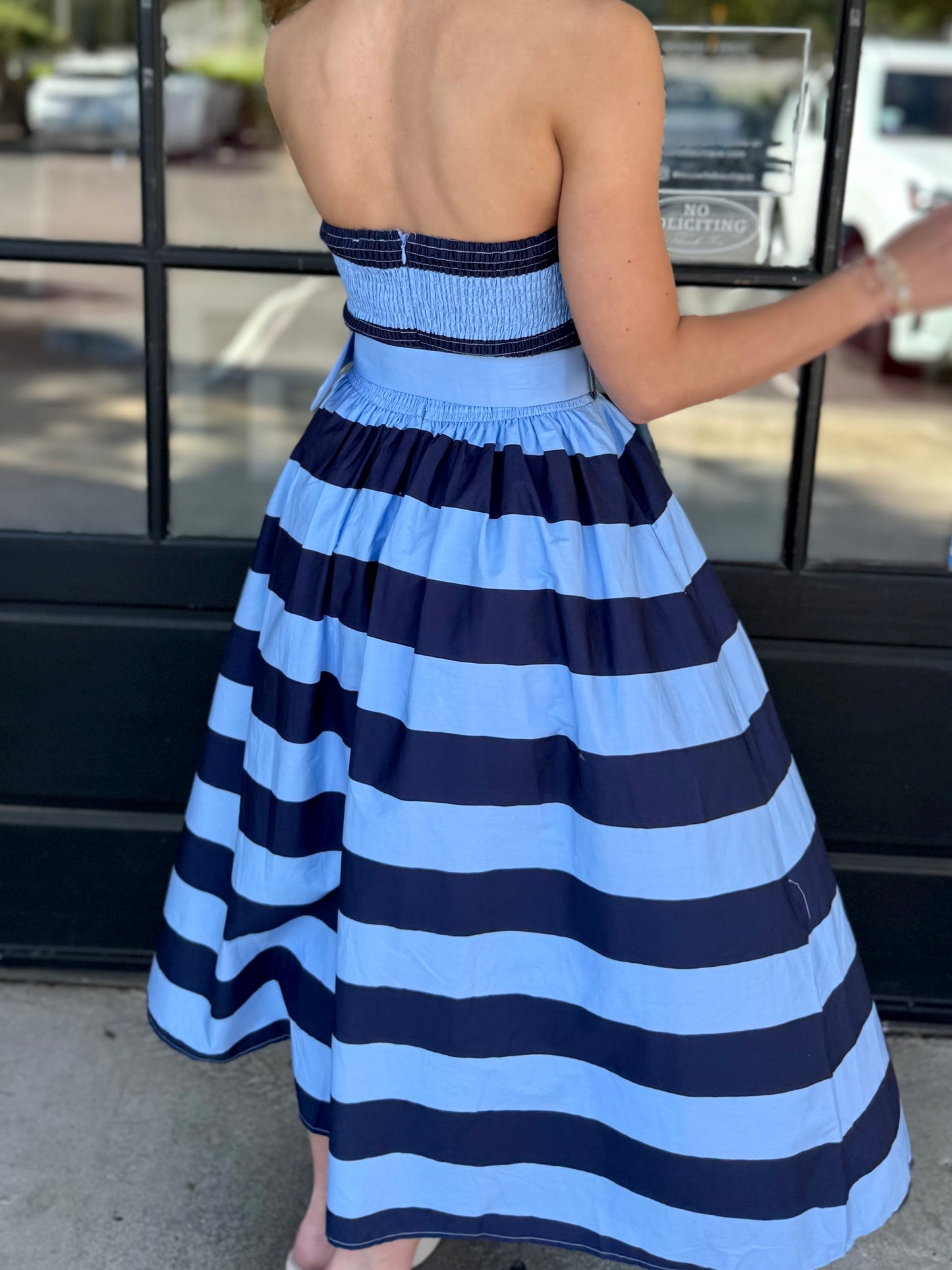 Strapless Belted Stripe Maxi (3 colors)