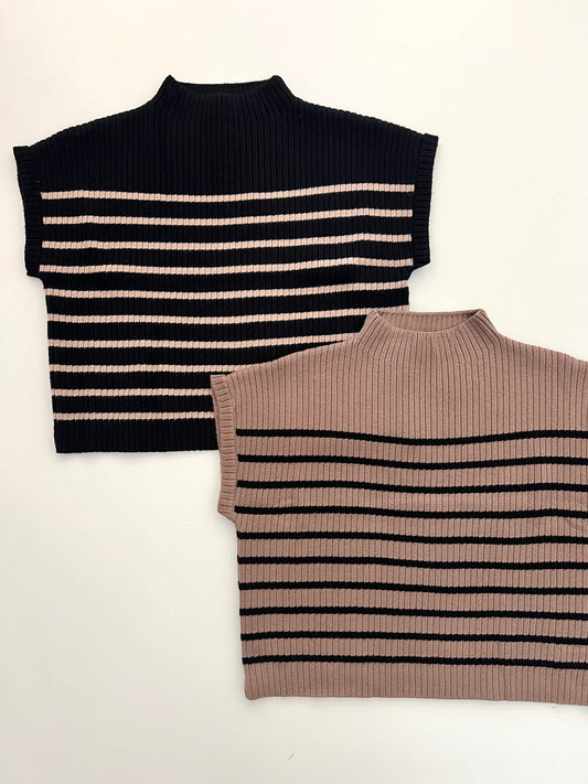 Stripe Funnel Neck Sweater