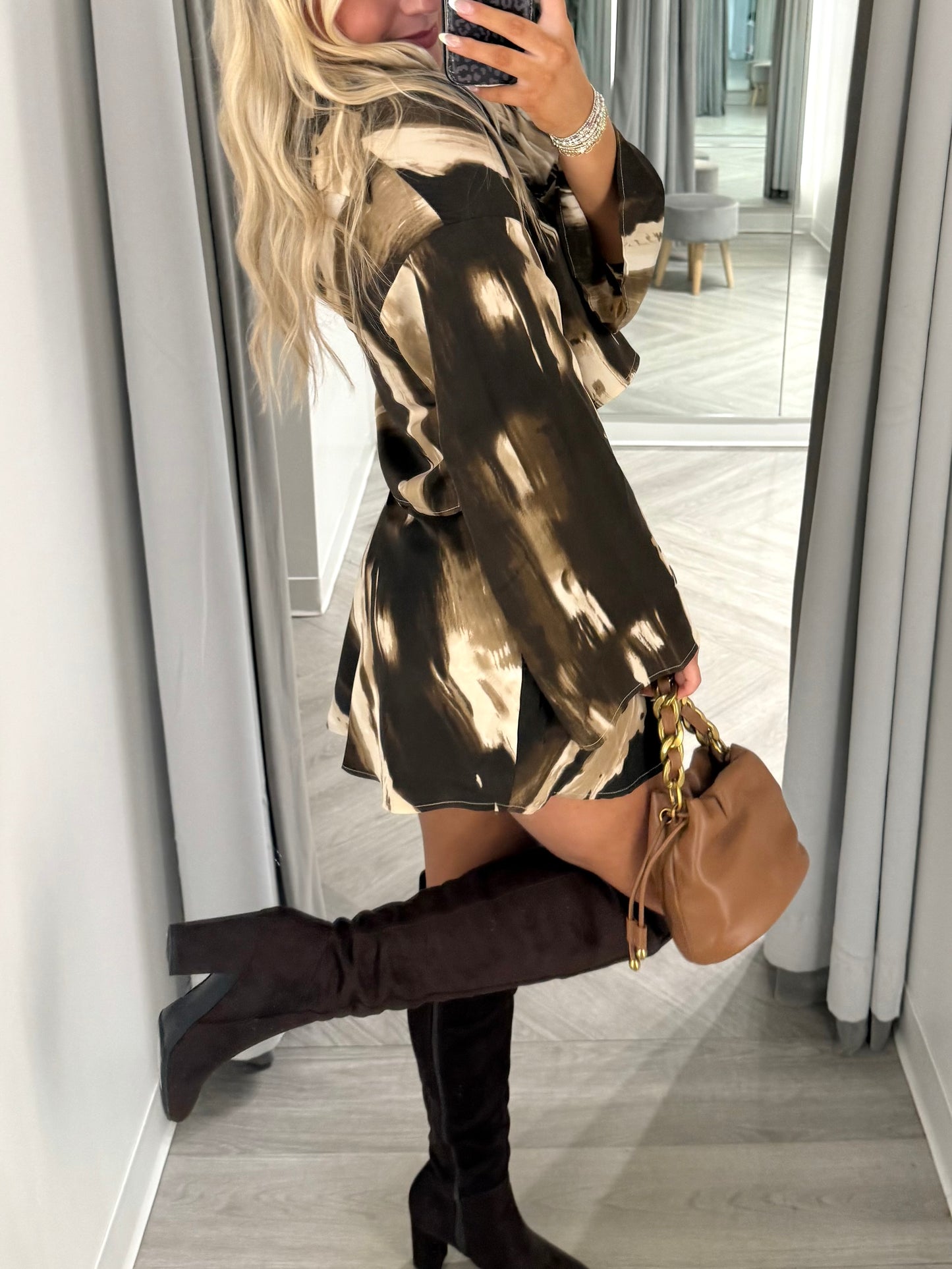 Mocha Swirl Mini Skirt