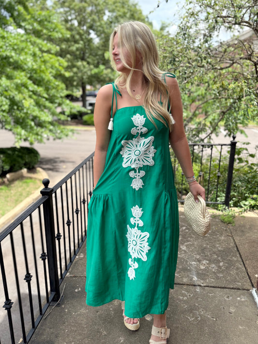 Emerald Detail Long Dress