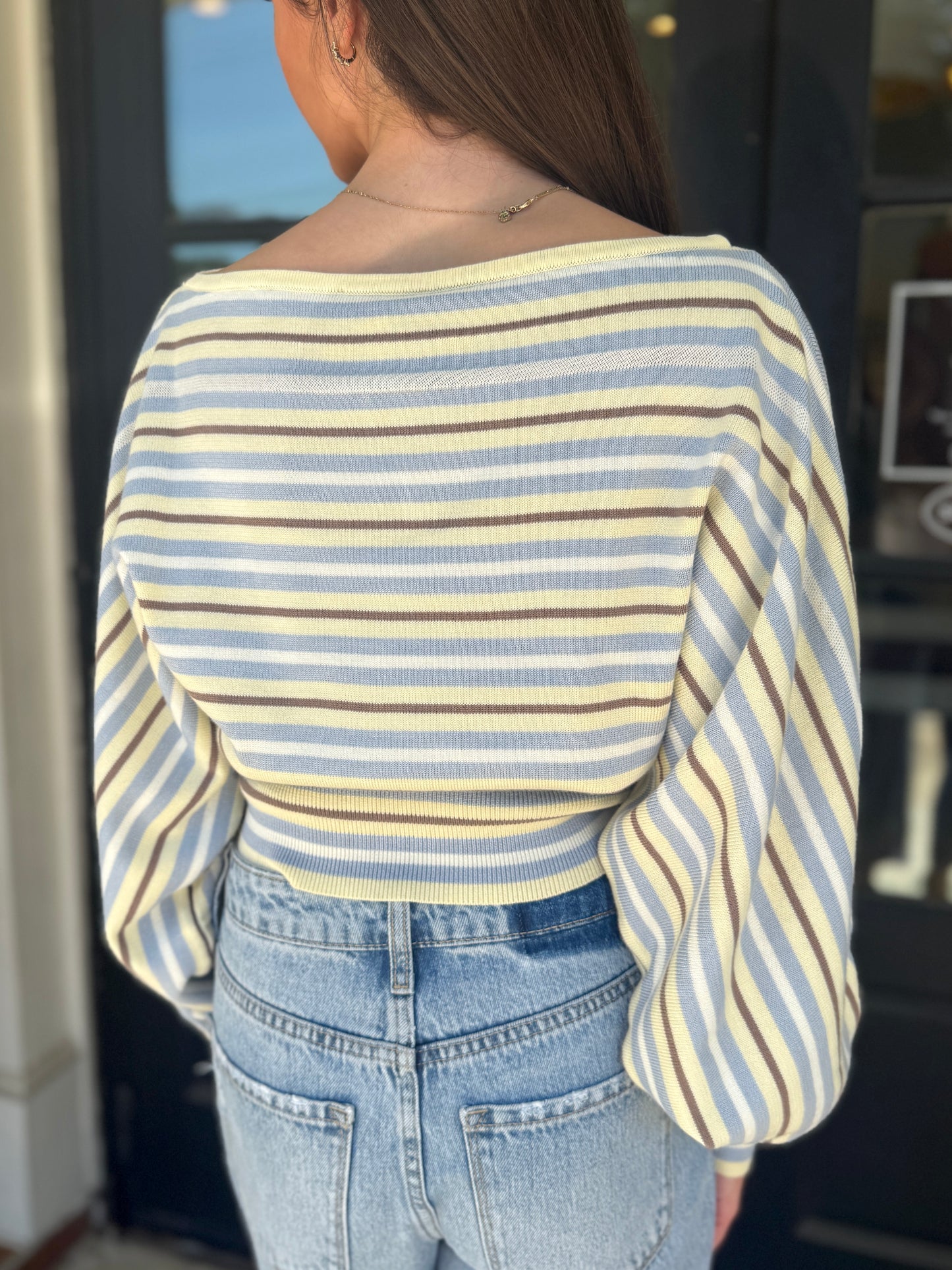 Yellow Multi Dolman Sweater