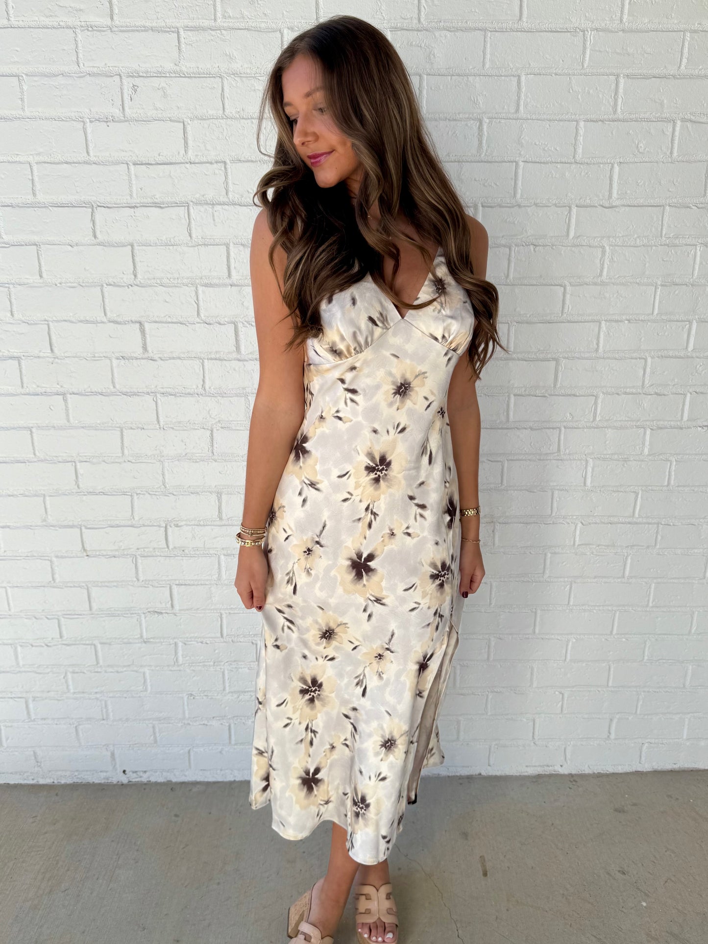 Buttercream Midi Slit Dress