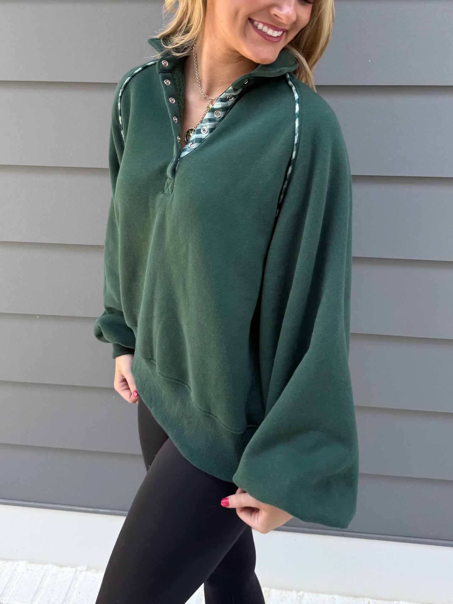 Green Gingham Piper Snap