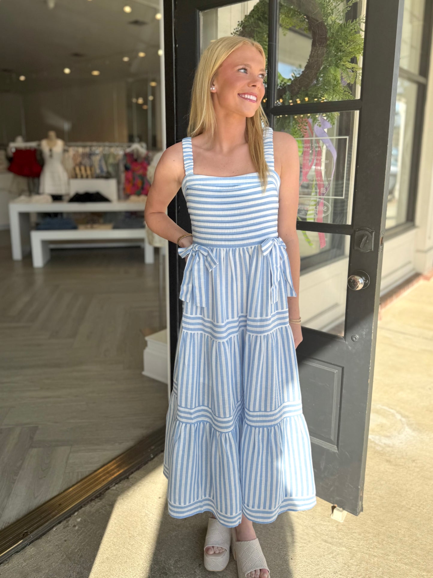 Stripe Tie Detail Midi (2 colors)