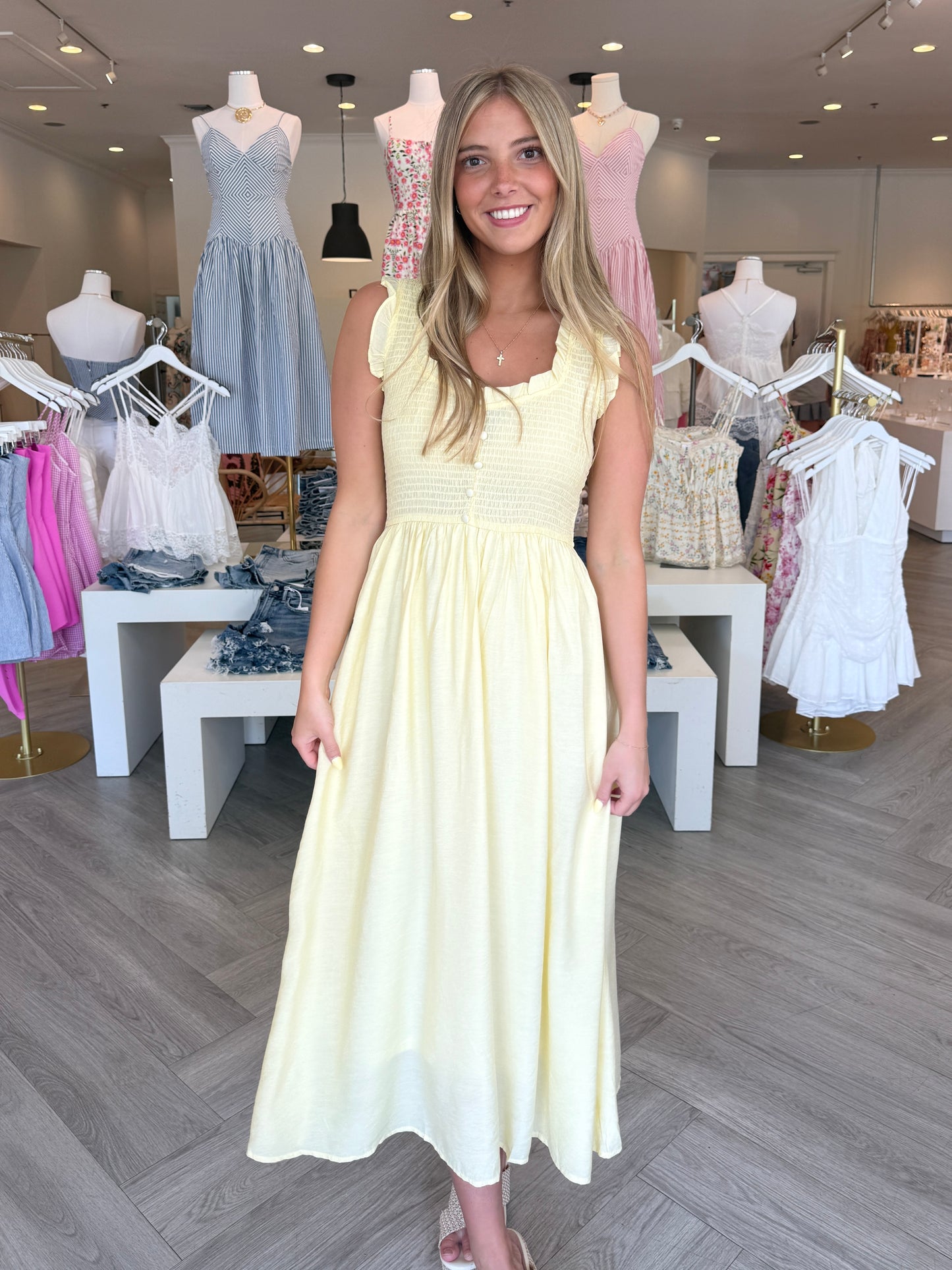 Butter Smocked Midi Dress