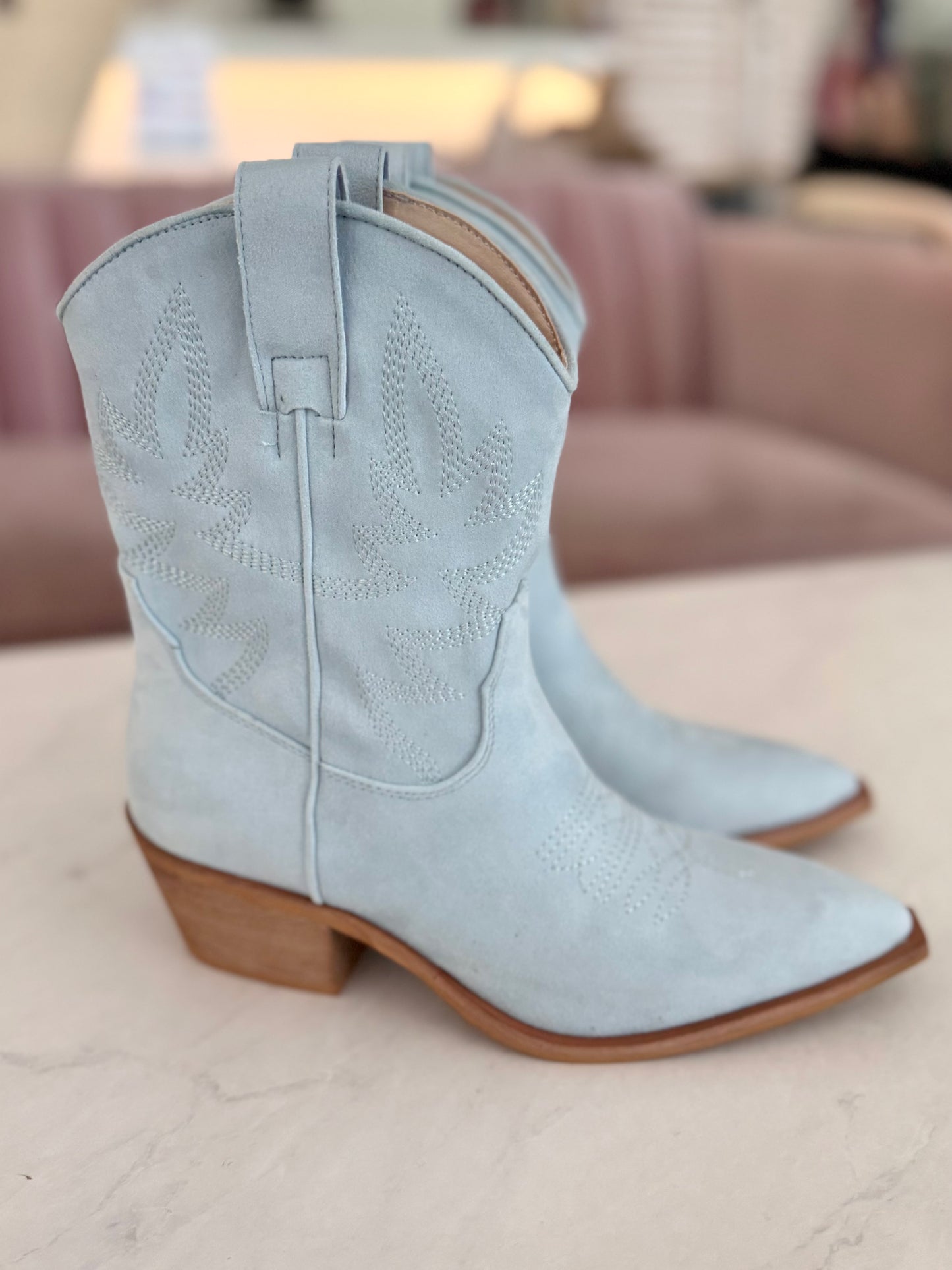 Blue Western Luxe Kinsey Booties