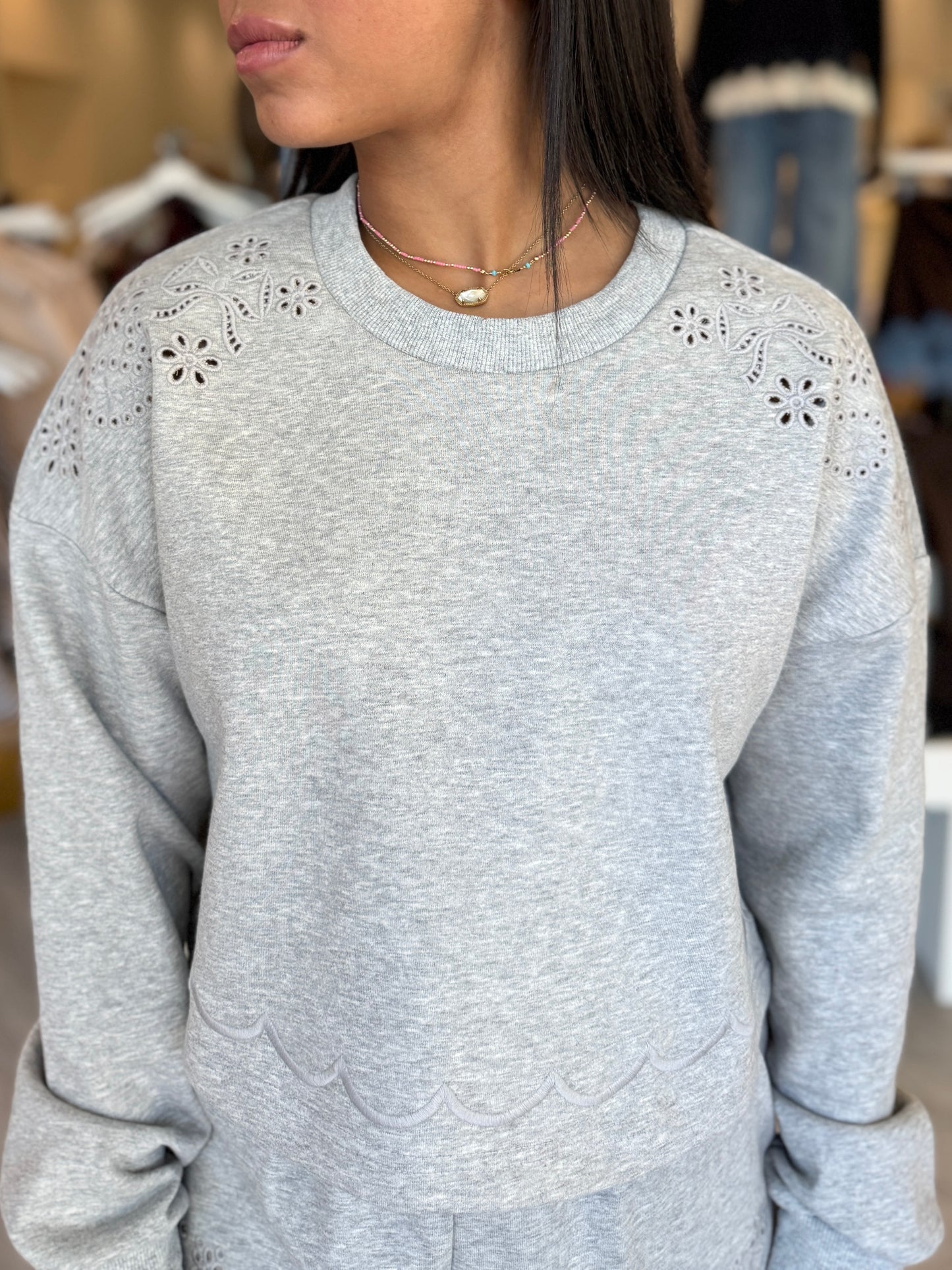 Grey Jersey Embr. Sweatshirt