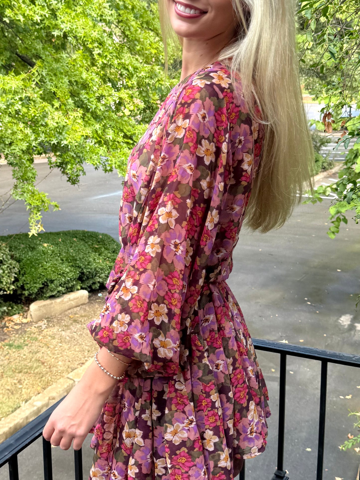Multi Floral Ruffle Mini
