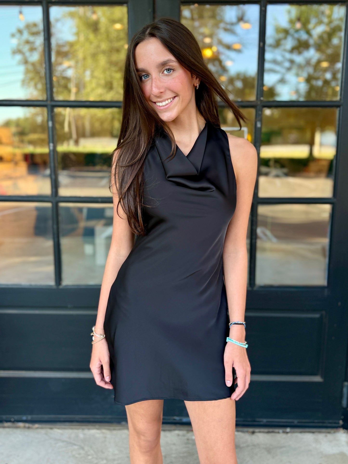 Black Cowl Neck Mini