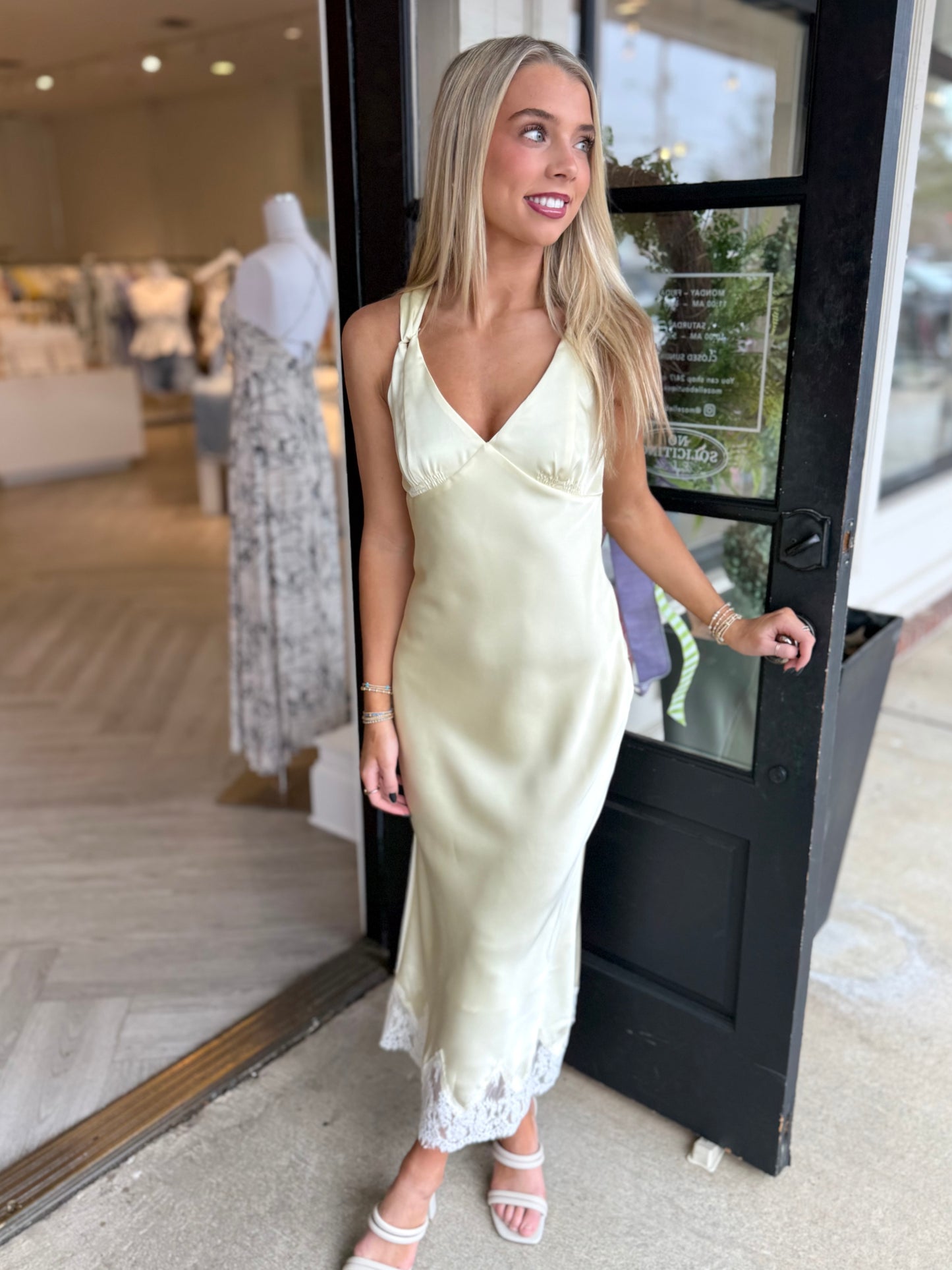 Butter Satin Lace Dress