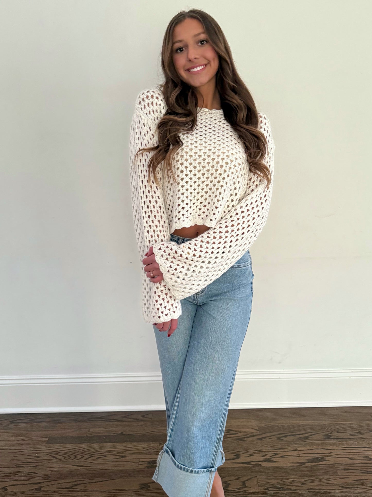 Cream Bell Sleeve Holy Top