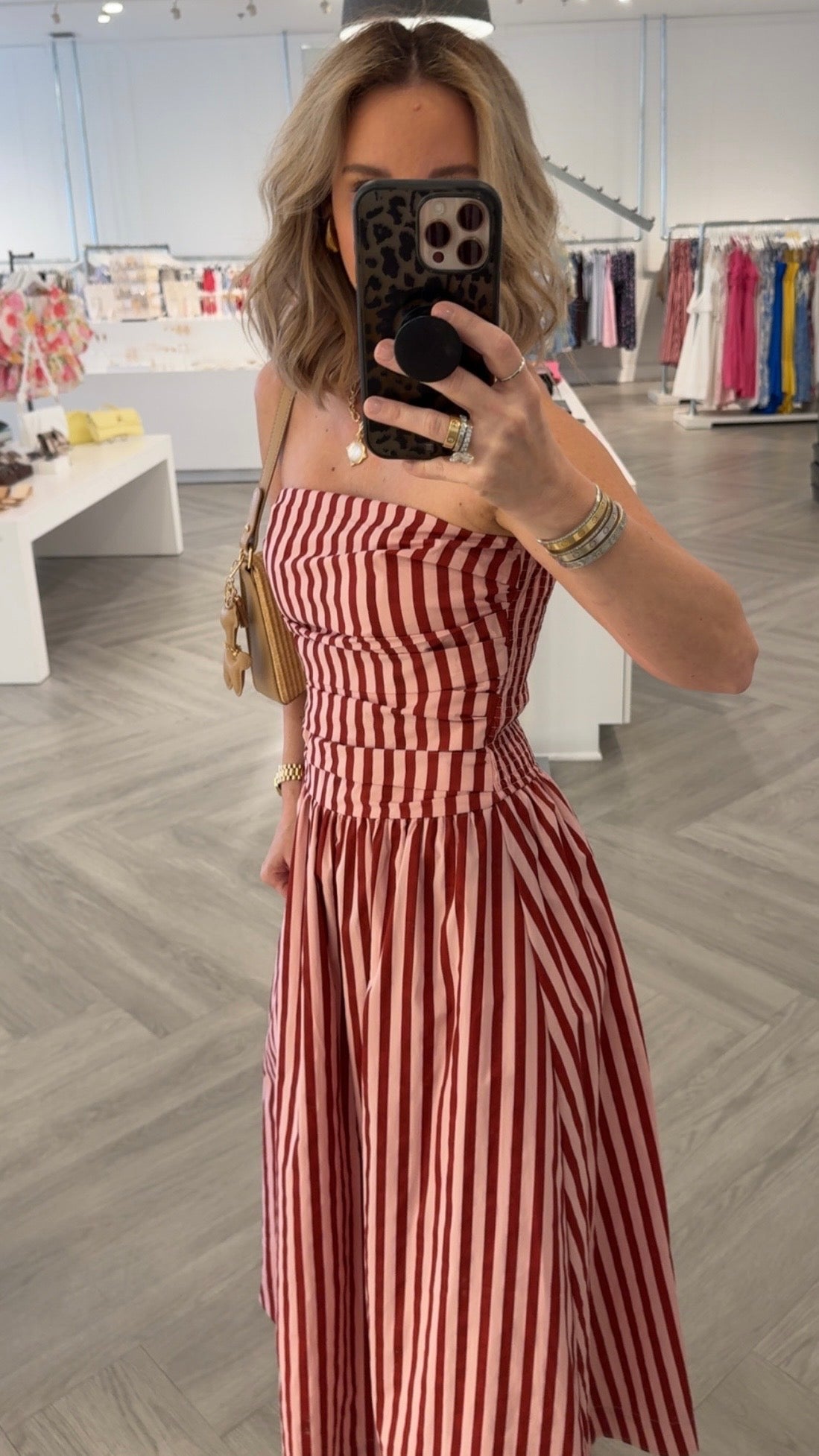 Pink/Wine Stripe Tube Maxi