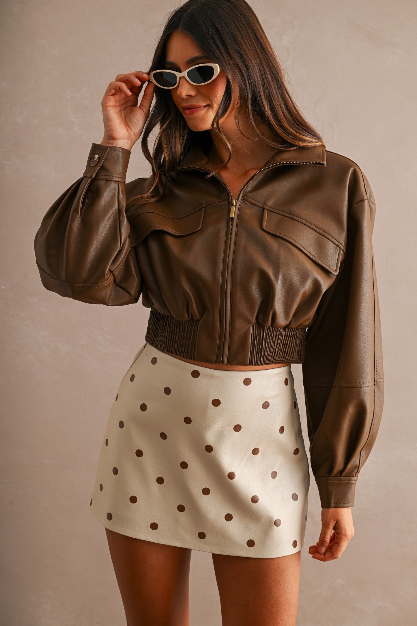 Cropped Leather Jacket (2 colors)