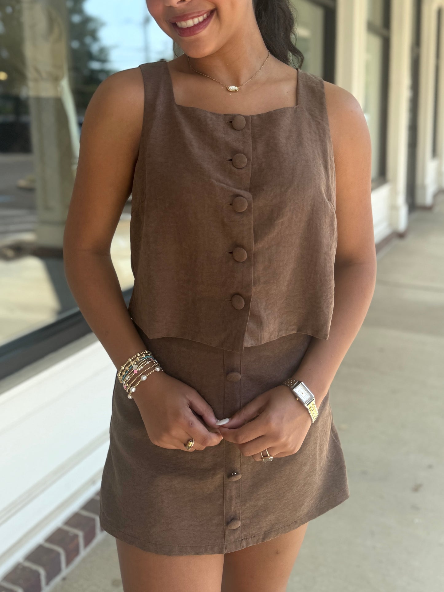 Cocoa Suede Skirt