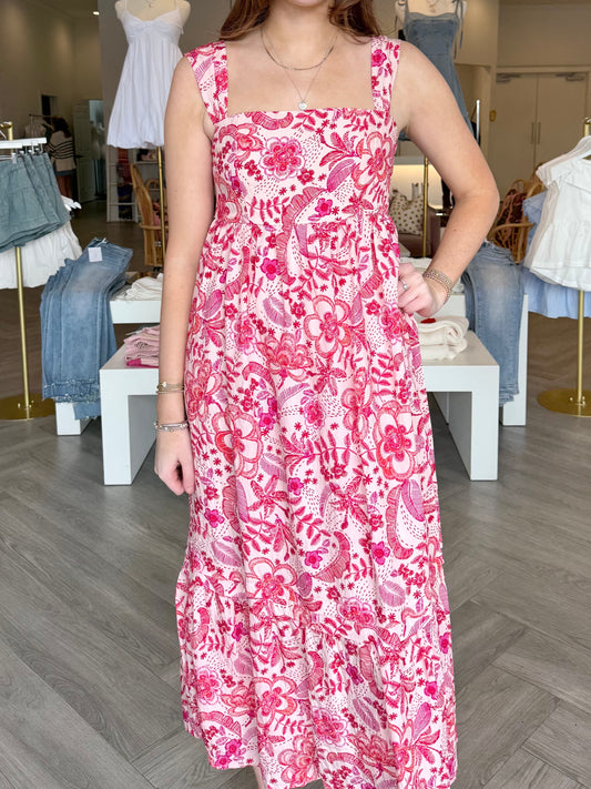 Pink Floral Flowy Maxi