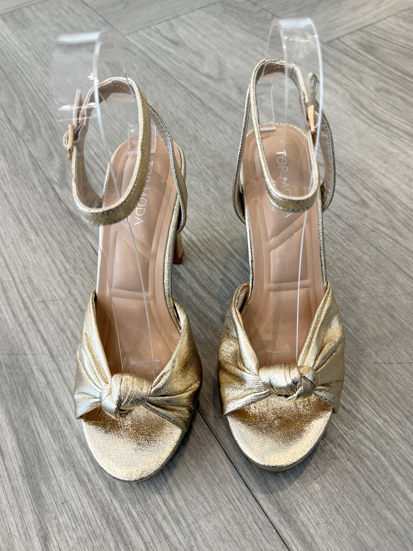 Gold Knot Block Heel