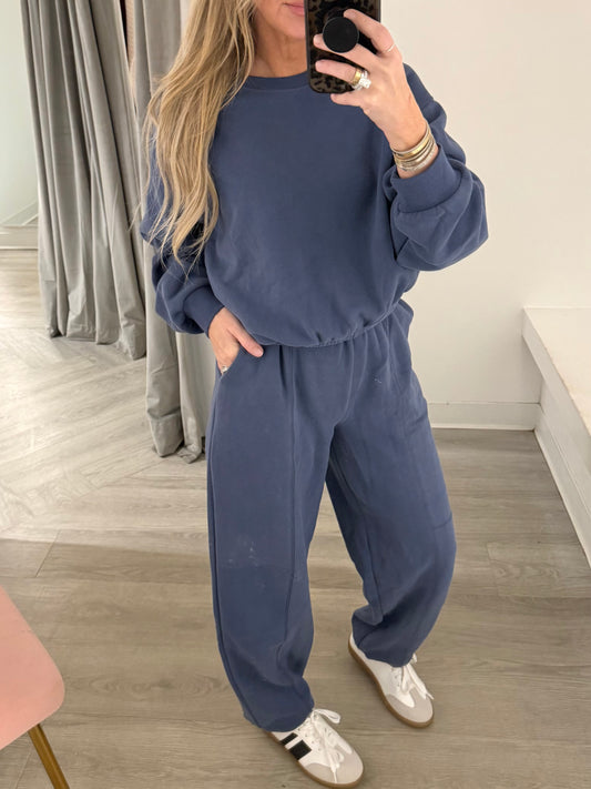 Dusty Navy Crew Sweatshirt