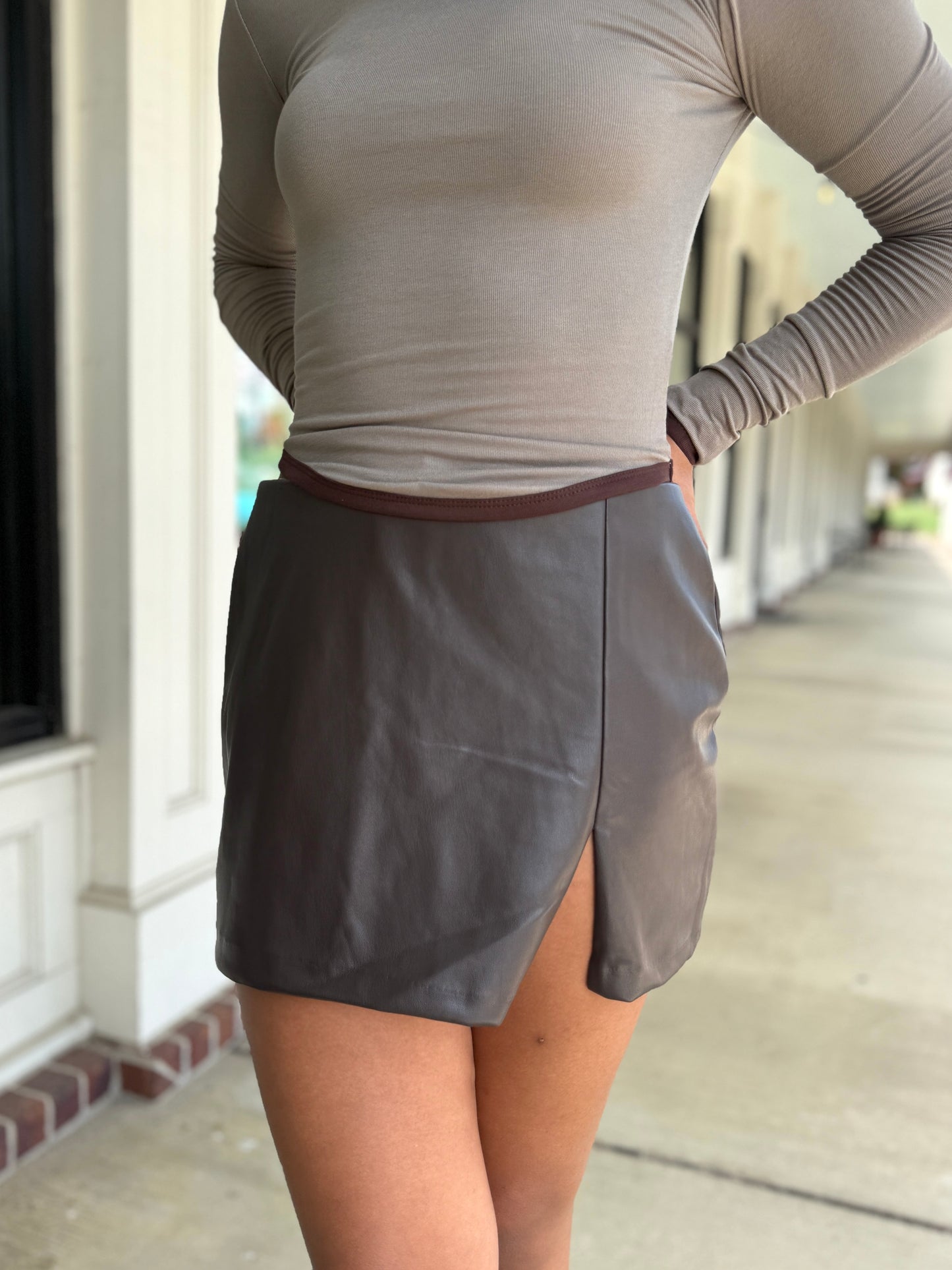 Leather Skirt w/ Slit
